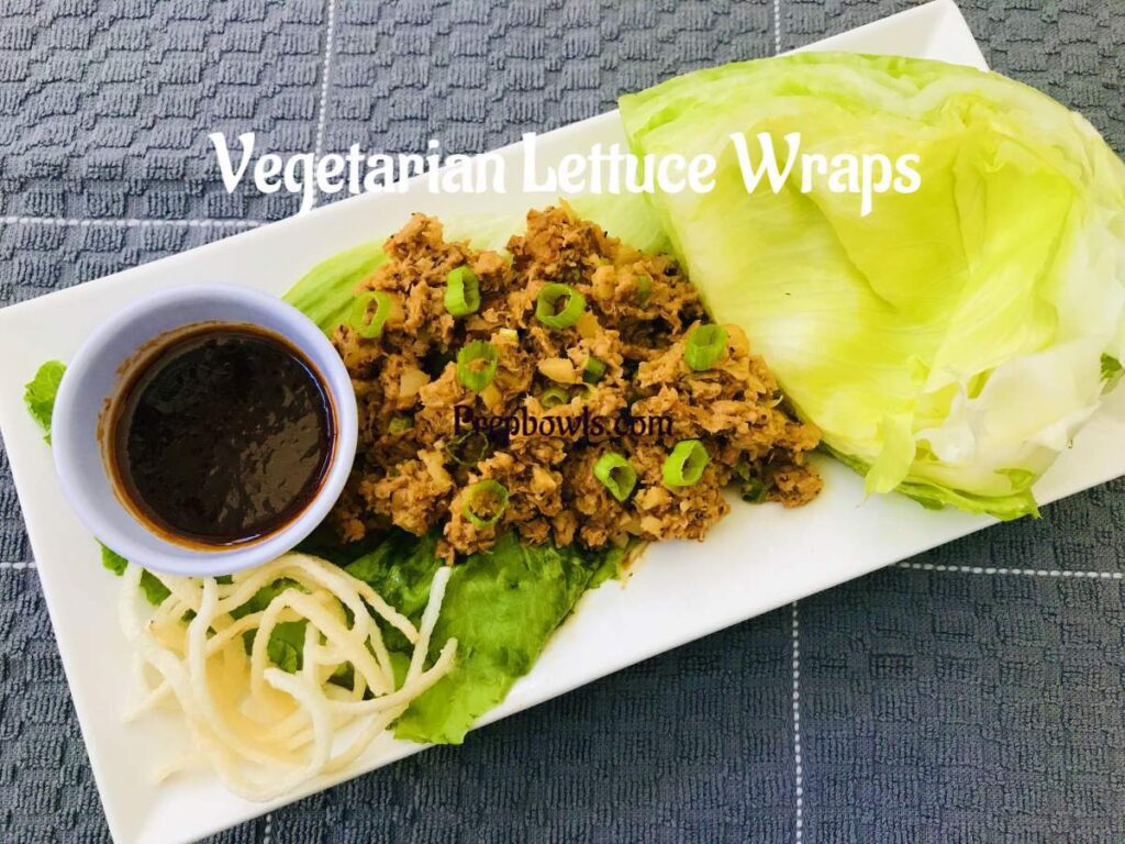 Healthy Appetizer Lunch Dinner Soya Chunks, Granules Textured Vegetable Protein Vegetarian Lettuce Wraps Hoisin Sauce Homemade Vegan Nutrela